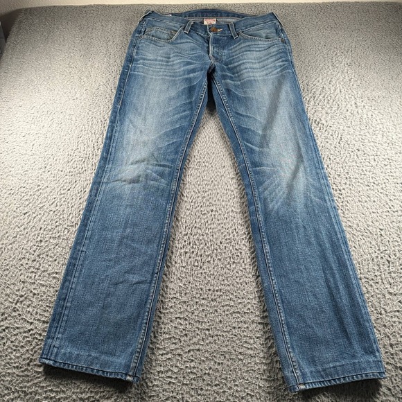 True Religion Jeans Mens 31 Bobby Straight Leg Light Blue Wash Made In USA